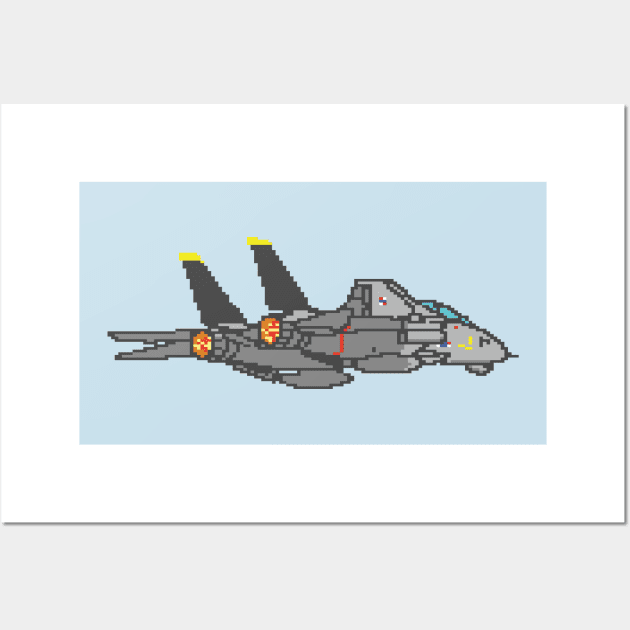 8-bit Tomcat Wall Art by Echo9Studio